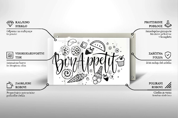 Cobertura de indução A inscrição Bon Appetit