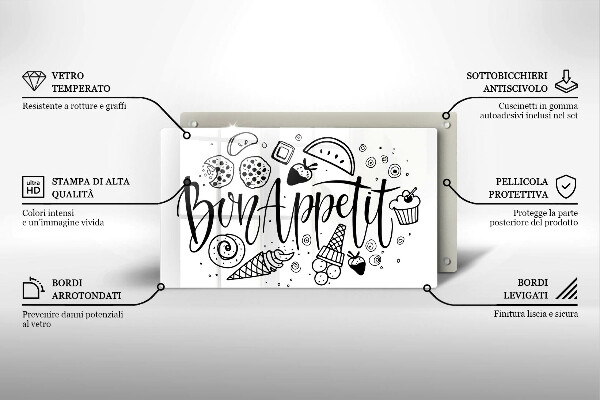 Cobertura de indução A inscrição Bon Appetit