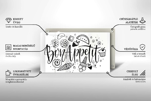 Cobertura de indução A inscrição Bon Appetit