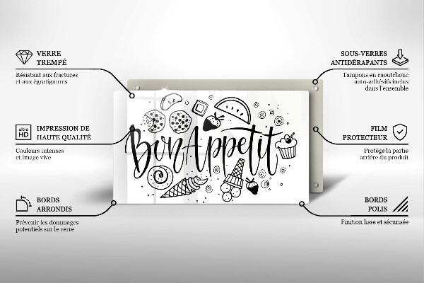 Cobertura de indução A inscrição Bon Appetit