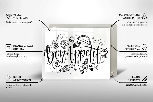 Cobertura de indução A inscrição Bon Appetit