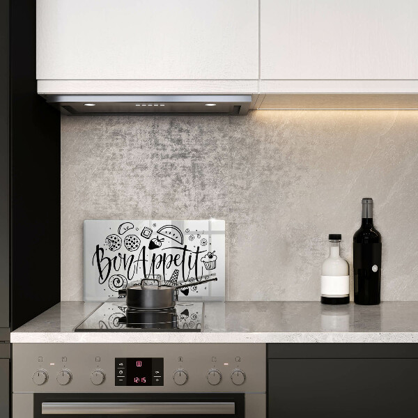 Cobertura de indução A inscrição Bon Appetit