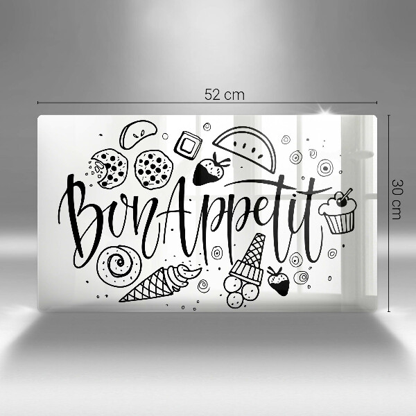 Cobertura de indução A inscrição Bon Appetit