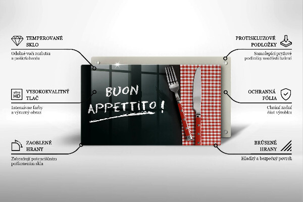 Vidro para placas de indução A inscrição Buon Appetito!