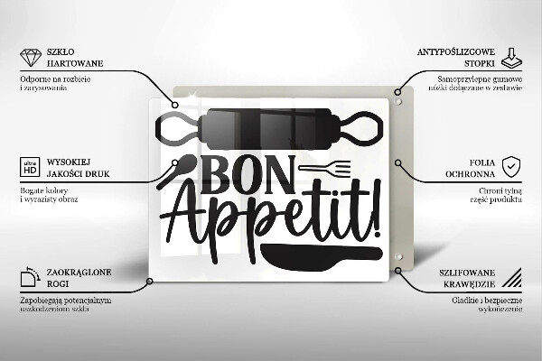 Cobertura de indução A inscrição Bon Appetit
