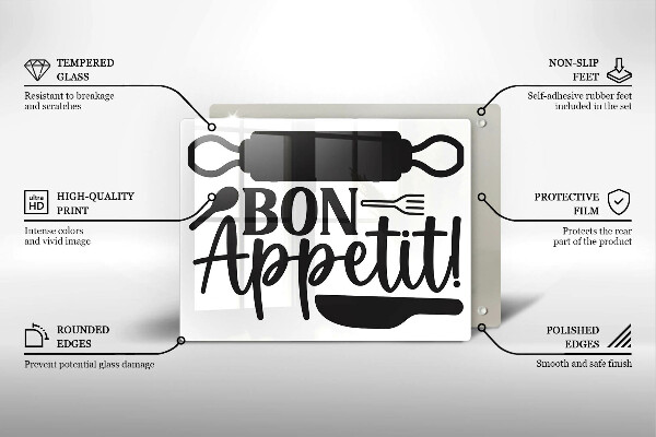 Cobertura de indução A inscrição Bon Appetit