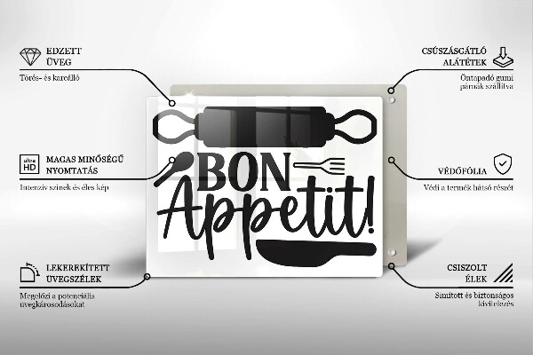 Cobertura de indução A inscrição Bon Appetit