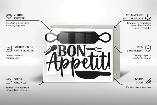 Cobertura de indução A inscrição Bon Appetit