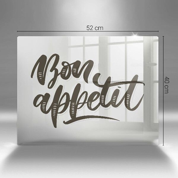 Cobertura de indução A inscrição Bon Appetit