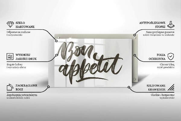 Cobertura de indução A inscrição Bon Appetit