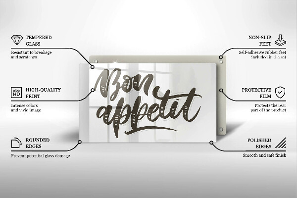 Cobertura de indução A inscrição Bon Appetit