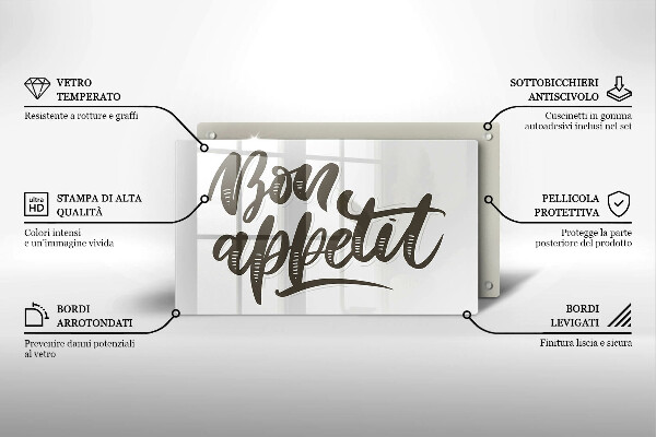 Cobertura de indução A inscrição Bon Appetit