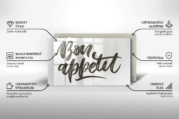 Cobertura de indução A inscrição Bon Appetit