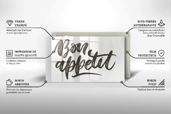 Cobertura de indução A inscrição Bon Appetit