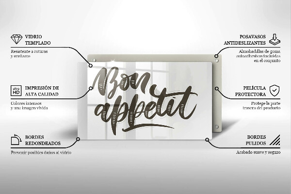 Cobertura de indução A inscrição Bon Appetit