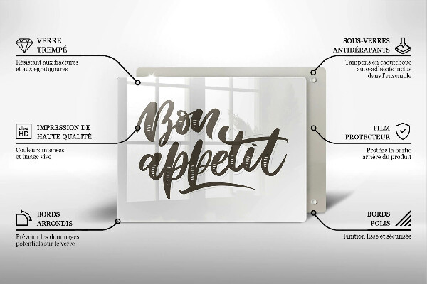 Cobertura de indução A inscrição Bon Appetit