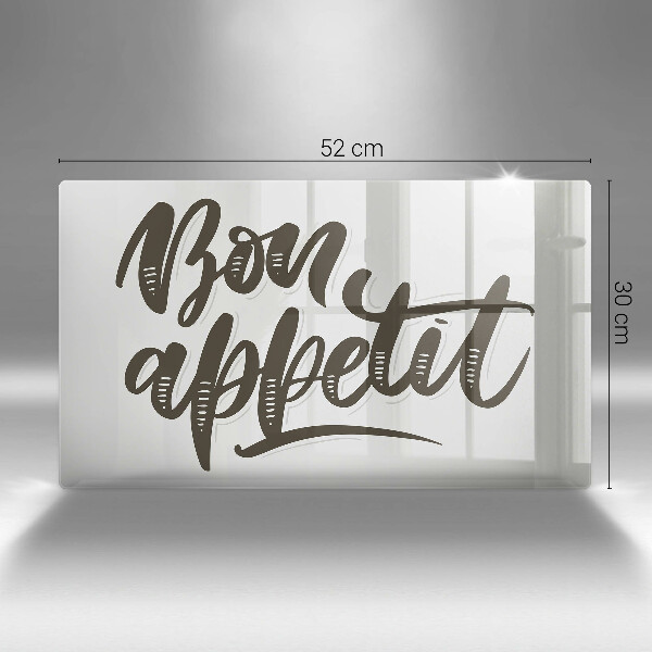 Cobertura de indução A inscrição Bon Appetit