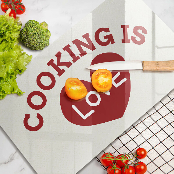 Cobertura de indução A inscrição Cozinhar é amor