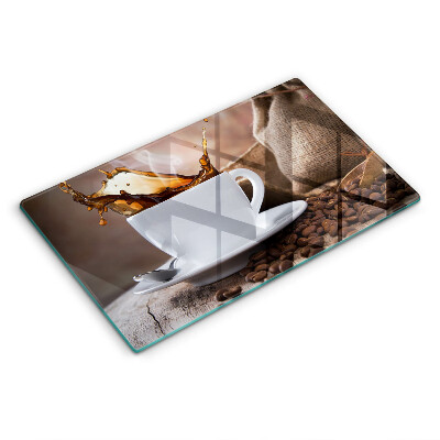 Vidro para placas de indução Uma xícara e grãos de café