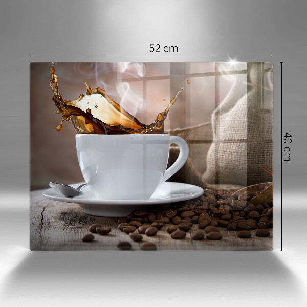 Vidro para placas de indução Uma xícara e grãos de café