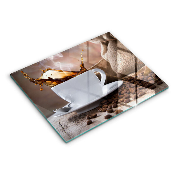 Vidro para placas de indução Uma xícara e grãos de café