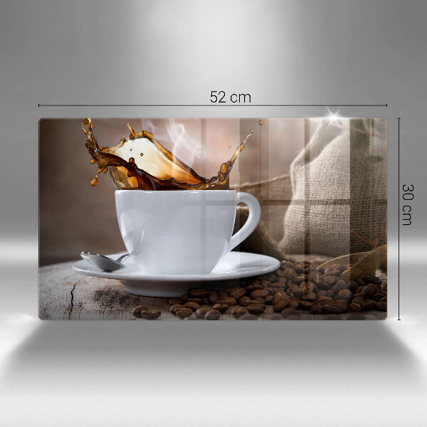 Vidro para placas de indução Uma xícara e grãos de café