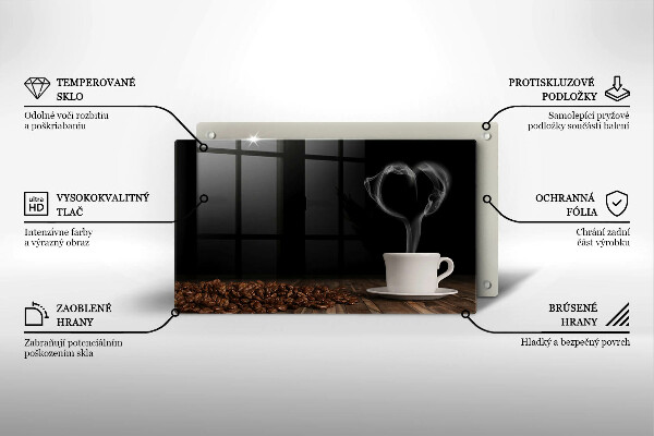 Vidro para placas de indução Coração de xícara de café