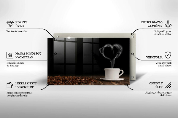 Vidro para placas de indução Coração de xícara de café