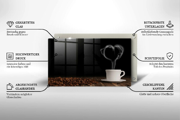 Vidro para placas de indução Coração de xícara de café
