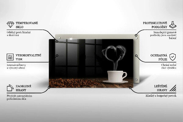 Vidro para placas de indução Coração de xícara de café