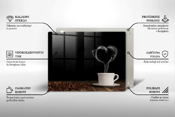 Vidro para placas de indução Coração de xícara de café
