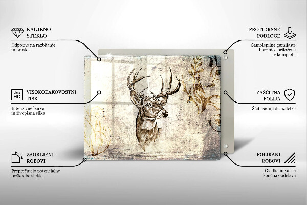 Vidro para placas de indução Ilustração de animal veado