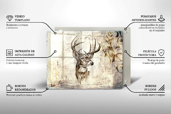 Vidro para placas de indução Ilustração de animal veado