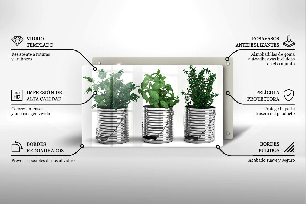 Vidro para placas de indução Vasos de ervas e plantas