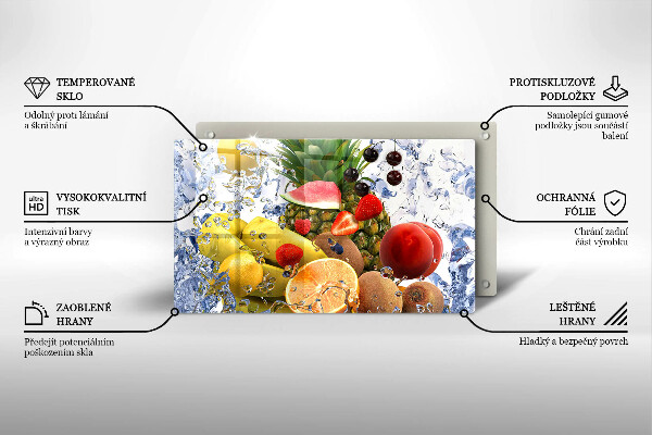 Vidro para placas de indução Frutas suculentas e água