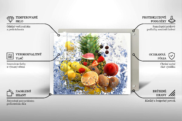 Vidro para placas de indução Frutas suculentas e água