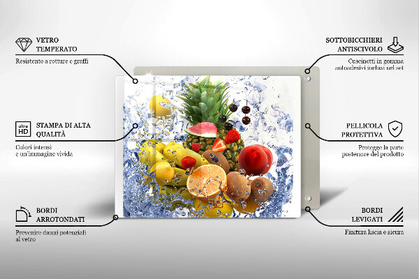 Vidro para placas de indução Frutas suculentas e água