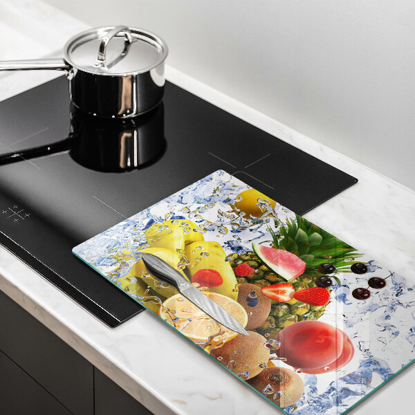 Vidro para placas de indução Frutas suculentas e água