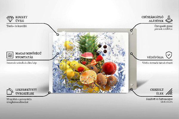 Vidro para placas de indução Frutas suculentas e água