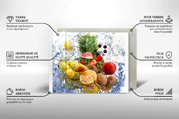 Vidro para placas de indução Frutas suculentas e água