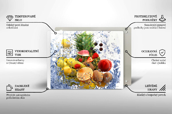 Vidro para placas de indução Frutas suculentas e água
