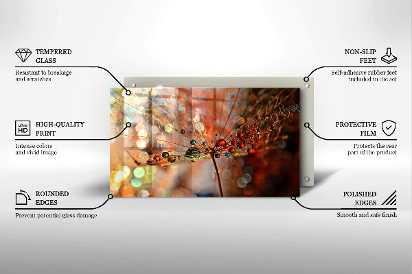 Vidro para placas de indução Dente-de-leão molhado