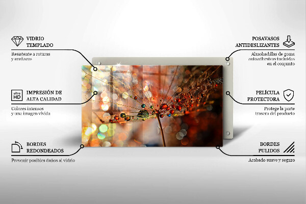 Vidro para placas de indução Dente-de-leão molhado