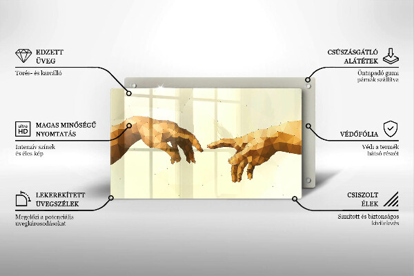 Vidro para placas de indução Criação das mãos de Adão