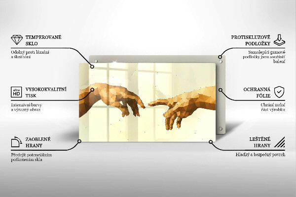 Vidro para placas de indução Criação das mãos de Adão