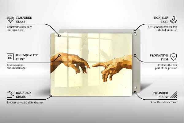 Vidro para placas de indução Criação das mãos de Adão