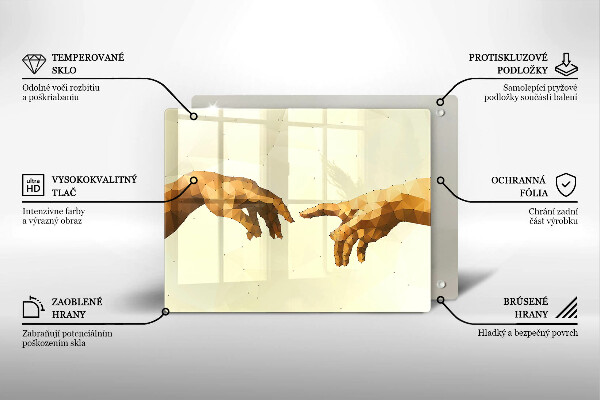 Vidro para placas de indução Criação das mãos de Adão