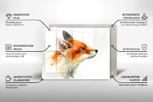 Tampa de parede do fogão a gás Raposa pintada