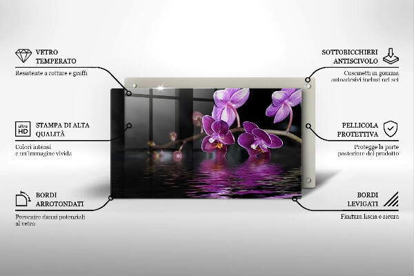 Tampa de parede do fogão a gás Água Zen de Orquídea