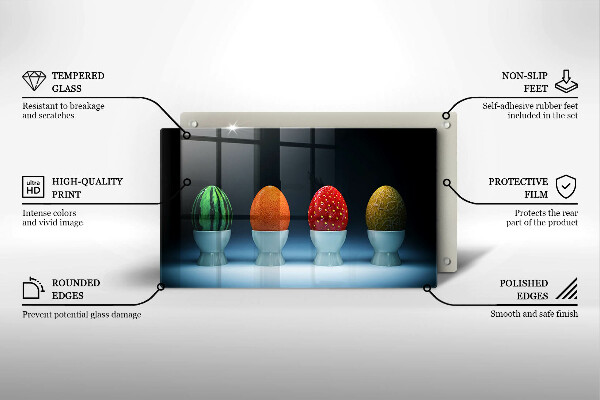 Vidro para placas de indução Ovos de frutas abstratas